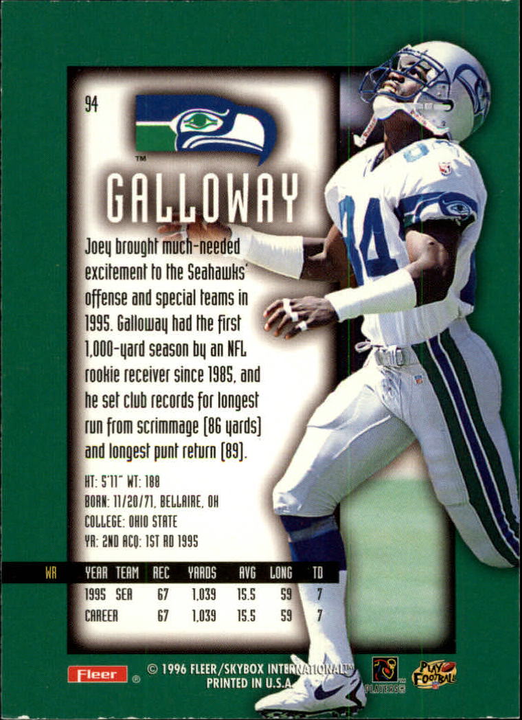 1996 Ultra Sensations (Fleer) Football "Blue" Parallel Cards - Picture 132 of 142