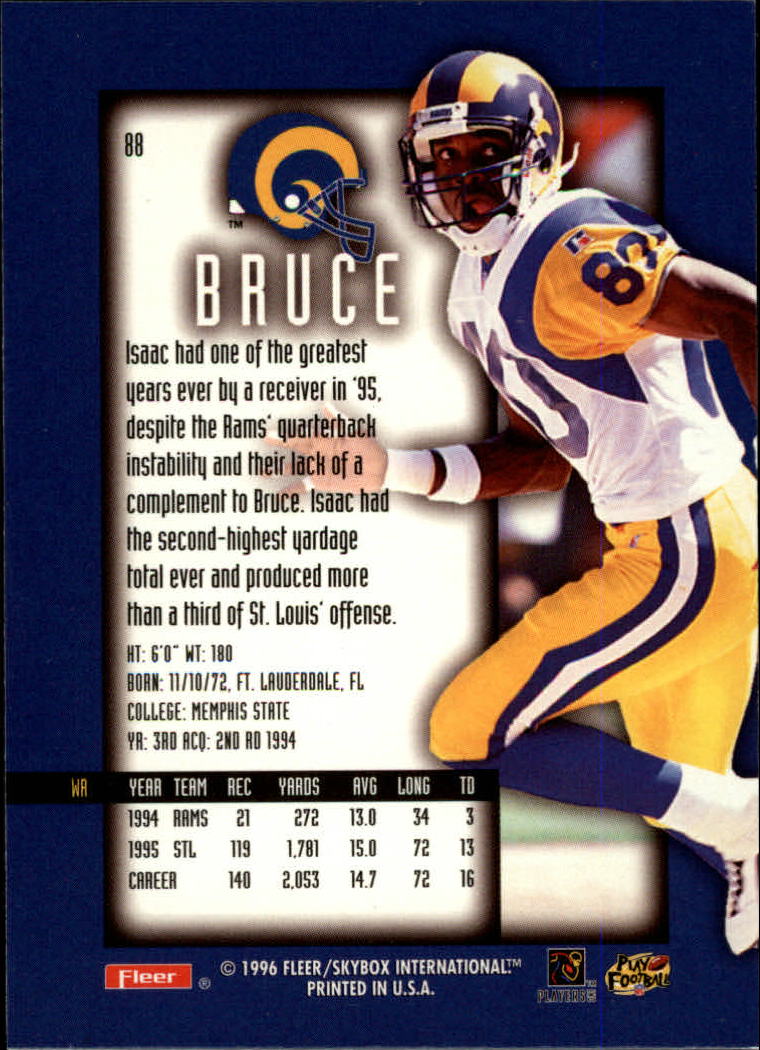 1996 Ultra Sensations Marble Gold #88 Isaac Bruce back image