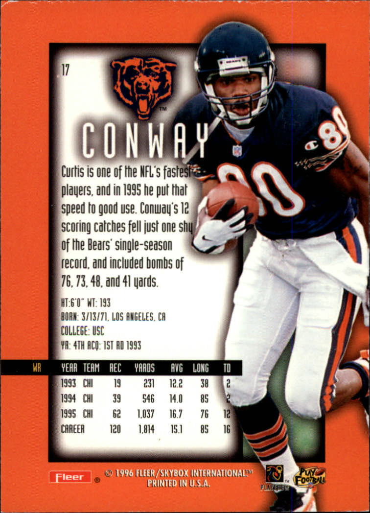 1996 Ultra Sensations Pewter #17 Curtis Conway back image