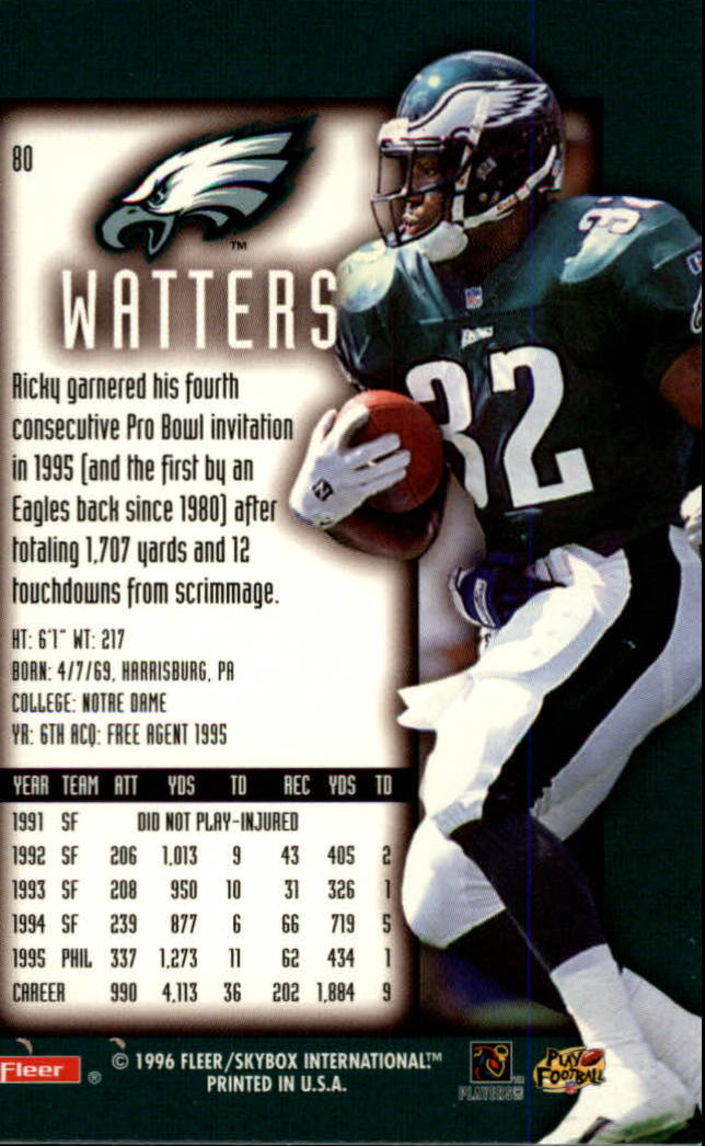 1996 Ultra Sensations (Fleer) Football "Pewter" Parallel Cards - Picture 37 of 49