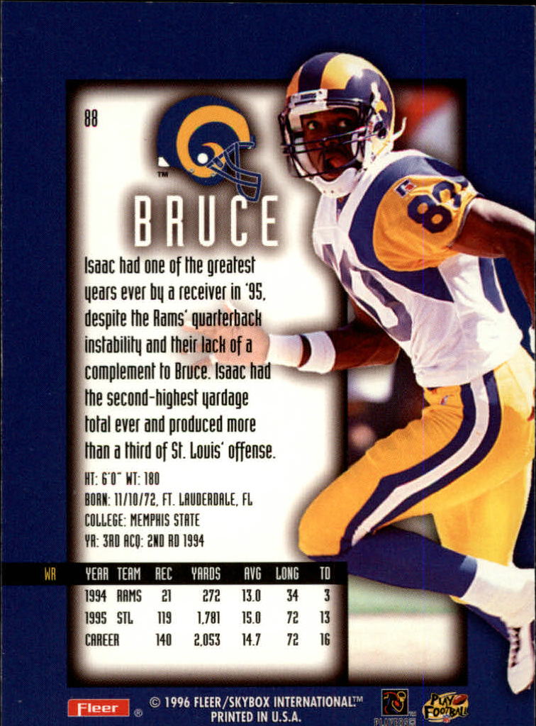 1996 Ultra Sensations Pewter #88 Isaac Bruce back image