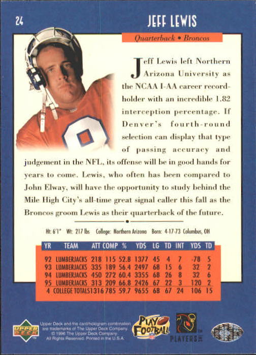 A4272- 1996 Upper Deck Football #s 1-200 +Rookies -You Pick- 15+ FREE US SHIP - Picture 49 of 395