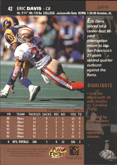 A4272- 1996 Upper Deck Football #s 1-200 +Rookies -You Pick- 15+ FREE US SHIP - Picture 85 of 395