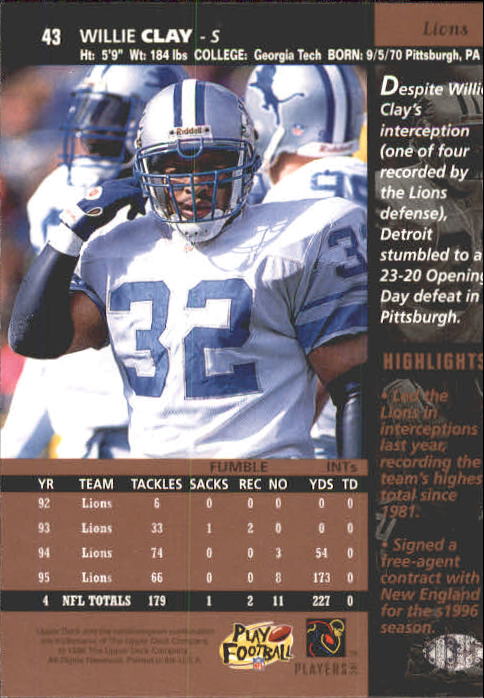 A4272- 1996 Upper Deck Football #s 1-200 +Rookies -You Pick- 15+ FREE US SHIP - Picture 87 of 395
