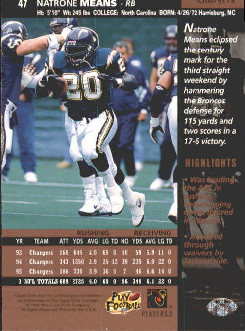 A4272- 1996 Upper Deck Football #s 1-200 +Rookies -You Pick- 15+ FREE US SHIP - Picture 95 of 395
