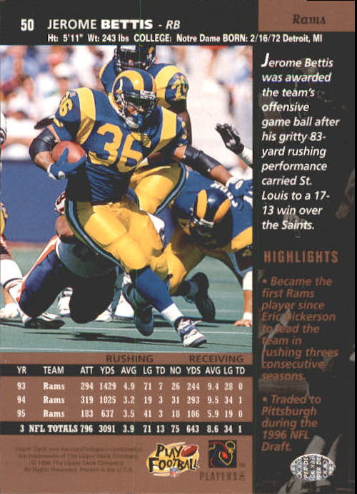 A4272- 1996 Upper Deck Football #s 1-200 +Rookies -You Pick- 15+ FREE US SHIP - Picture 101 of 395