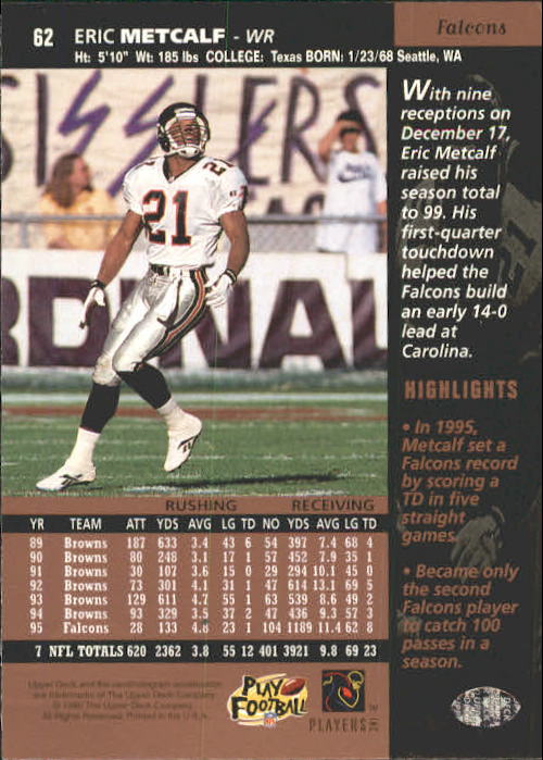 A4272- 1996 Upper Deck Football #s 1-200 +Rookies -You Pick- 15+ FREE US SHIP - Picture 125 of 395