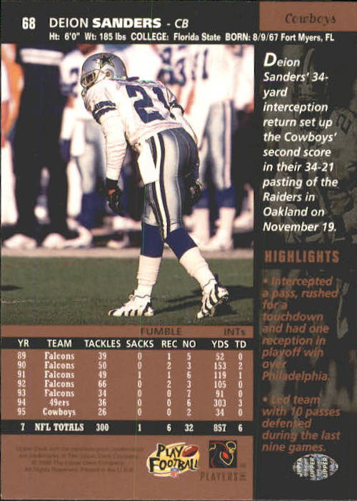 A4272- 1996 Upper Deck Football #s 1-200 +Rookies -You Pick- 15+ FREE US SHIP - Picture 137 of 395