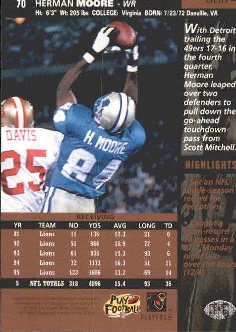 A4272- 1996 Upper Deck Football #s 1-200 +Rookies -You Pick- 15+ FREE US SHIP - Picture 141 of 395