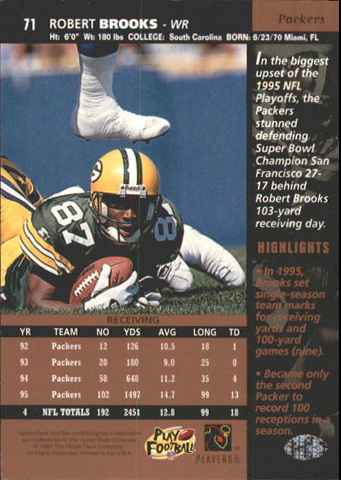 A4272- 1996 Upper Deck Football #s 1-200 +Rookies -You Pick- 15+ FREE US SHIP - Picture 143 of 395