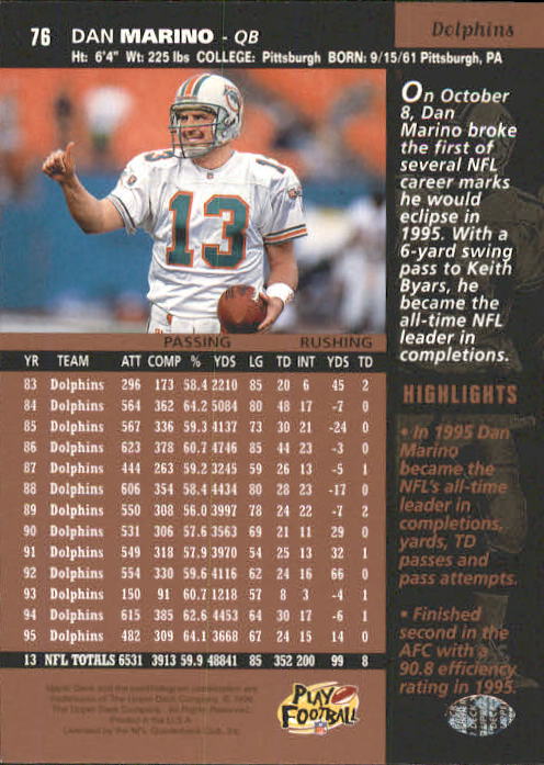 A4272- 1996 Upper Deck Football #s 1-200 +Rookies -You Pick- 15+ FREE US SHIP - Picture 153 of 395
