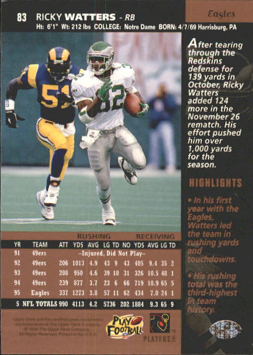 A4272- 1996 Upper Deck Football #s 1-200 +Rookies -You Pick- 15+ FREE US SHIP - Picture 167 of 395