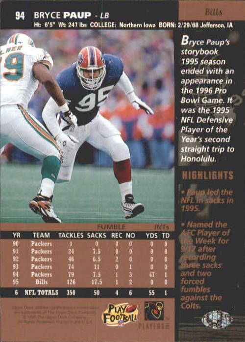 A4272- 1996 Upper Deck Football #s 1-200 +Rookies -You Pick- 15+ FREE US SHIP - Picture 189 of 395