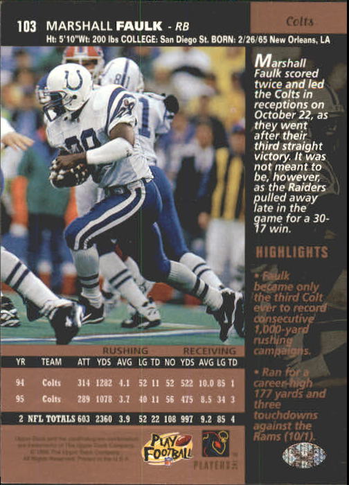 A4272- 1996 Upper Deck Football #s 1-200 +Rookies -You Pick- 15+ FREE US SHIP - Picture 207 of 395