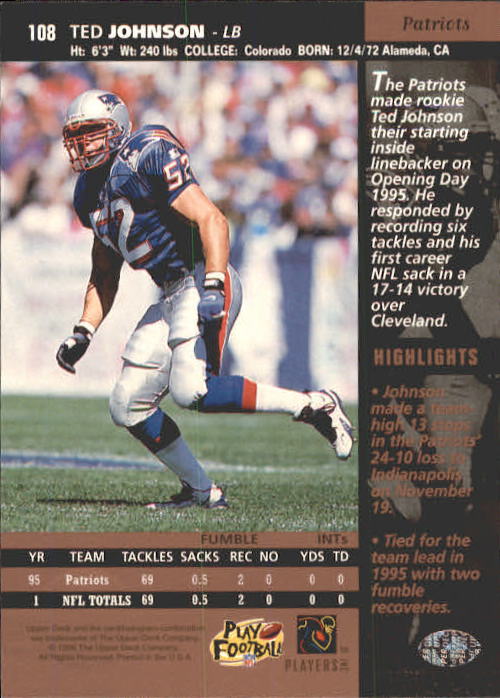 A4272- 1996 Upper Deck Football #s 1-200 +Rookies -You Pick- 15+ FREE US SHIP - Picture 217 of 395