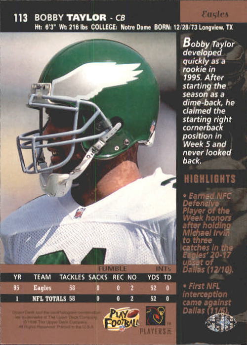 A4272- 1996 Upper Deck Football #s 1-200 +Rookies -You Pick- 15+ FREE US SHIP - Picture 225 of 395