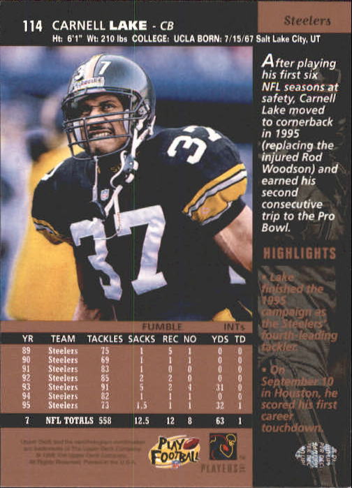 A4272- 1996 Upper Deck Football #s 1-200 +Rookies -You Pick- 15+ FREE US SHIP - Picture 227 of 395