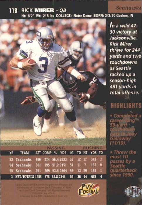 A4272- 1996 Upper Deck Football #s 1-200 +Rookies -You Pick- 15+ FREE US SHIP - Picture 235 of 395