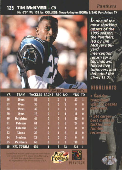 A4272- 1996 Upper Deck Football #s 1-200 +Rookies -You Pick- 15+ FREE US SHIP - Picture 249 of 395