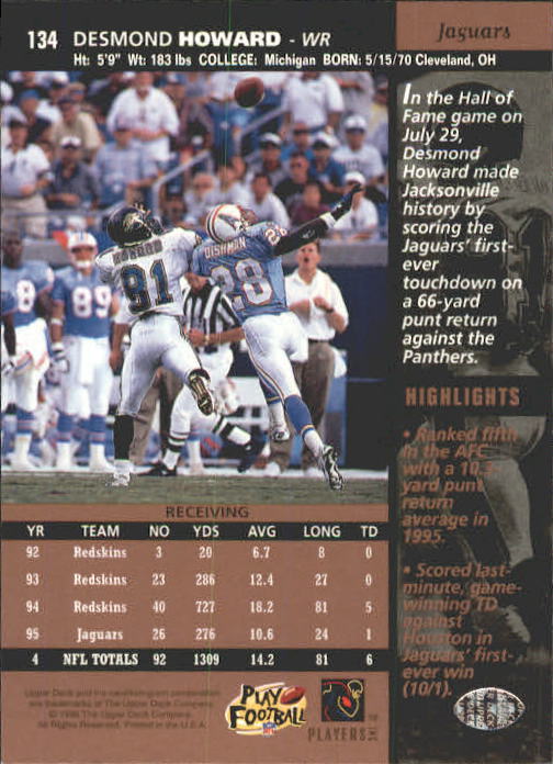A4272- 1996 Upper Deck Football #s 1-200 +Rookies -You Pick- 15+ FREE US SHIP - Picture 265 of 395