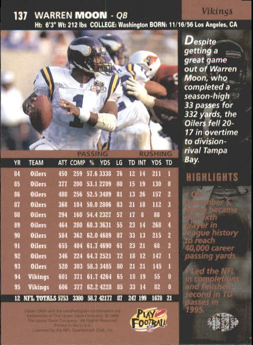 A4272- 1996 Upper Deck Football #s 1-200 +Rookies -You Pick- 15+ FREE US SHIP - Picture 271 of 395