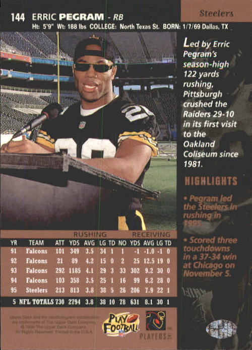 A4272- 1996 Upper Deck Football #s 1-200 +Rookies -You Pick- 15+ FREE US SHIP - Picture 285 of 395