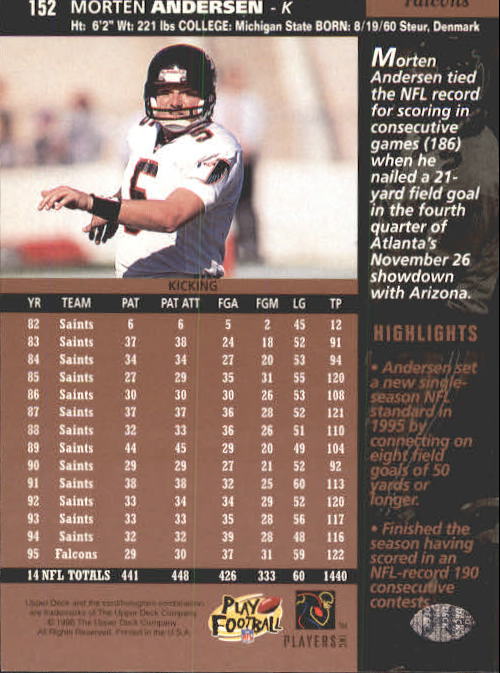 A4272- 1996 Upper Deck Football #s 1-200 +Rookies -You Pick- 15+ FREE US SHIP - Picture 301 of 395