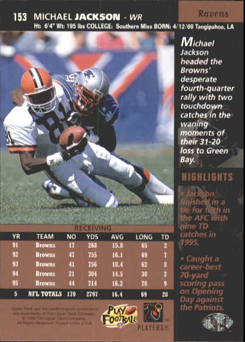 A4272- 1996 Upper Deck Football #s 1-200 +Rookies -You Pick- 15+ FREE US SHIP - Picture 303 of 395