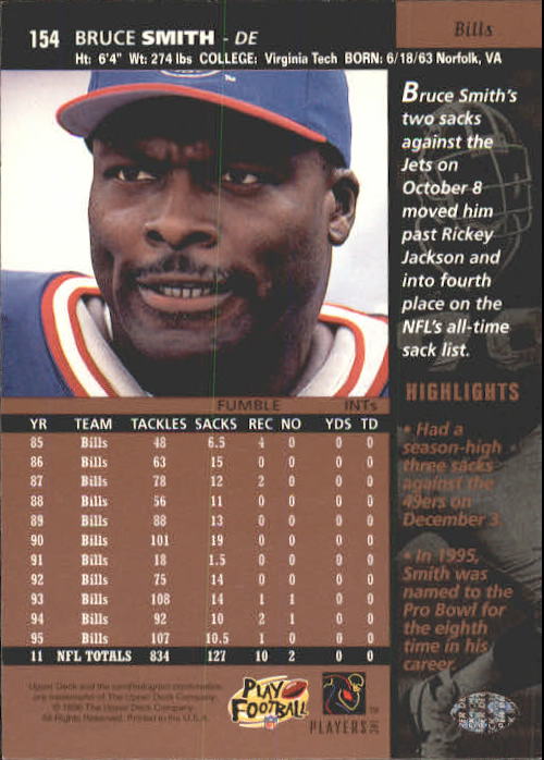 A4272- 1996 Upper Deck Football #s 1-200 +Rookies -You Pick- 15+ FREE US SHIP - Picture 305 of 395