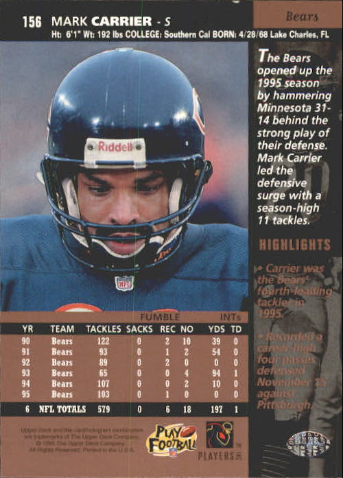A4272- 1996 Upper Deck Football #s 1-200 +Rookies -You Pick- 15+ FREE US SHIP - Picture 309 of 395