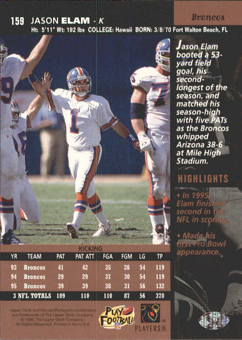 A4272- 1996 Upper Deck Football #s 1-200 +Rookies -You Pick- 15+ FREE US SHIP - Picture 313 of 395
