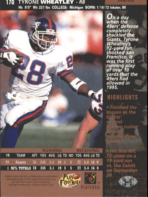 A4272- 1996 Upper Deck Football #s 1-200 +Rookies -You Pick- 15+ FREE US SHIP - Picture 335 of 395