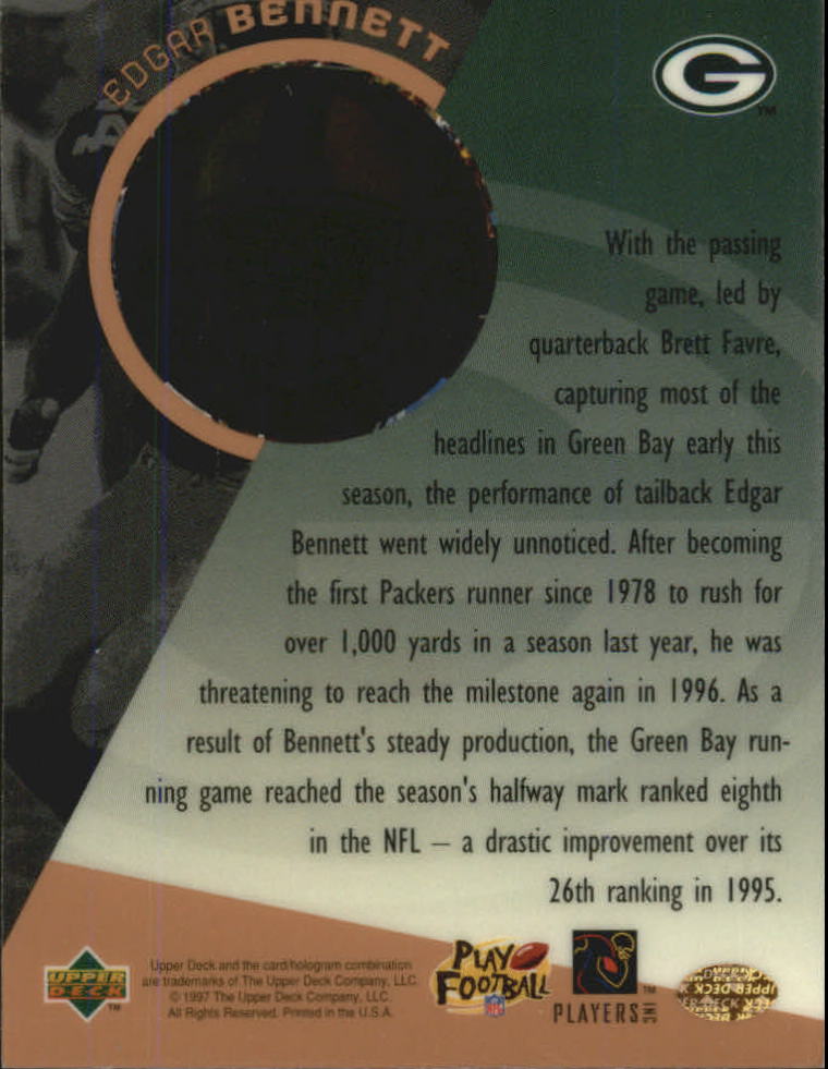 1996 Upper Deck Proview #PV34 Edgar Bennett back image