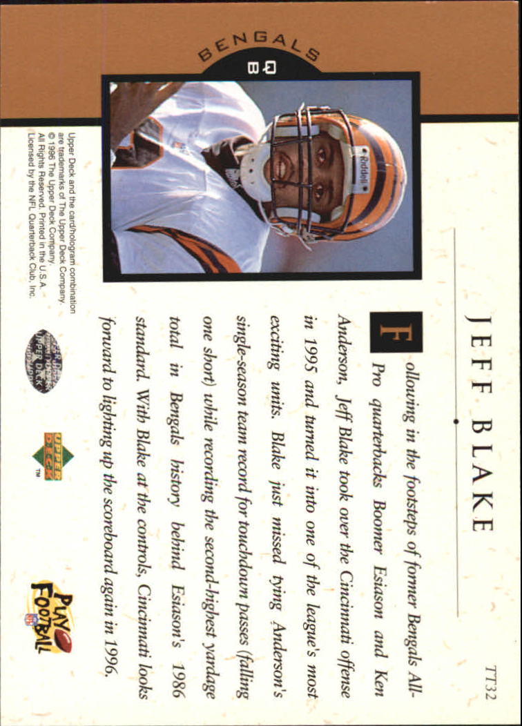 1996 Upper Deck Team Trio #TT32 Jeff Blake back image