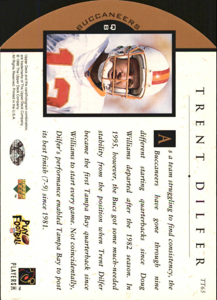 1996 Upper Deck Team Trio #TT65 Trent Dilfer back image