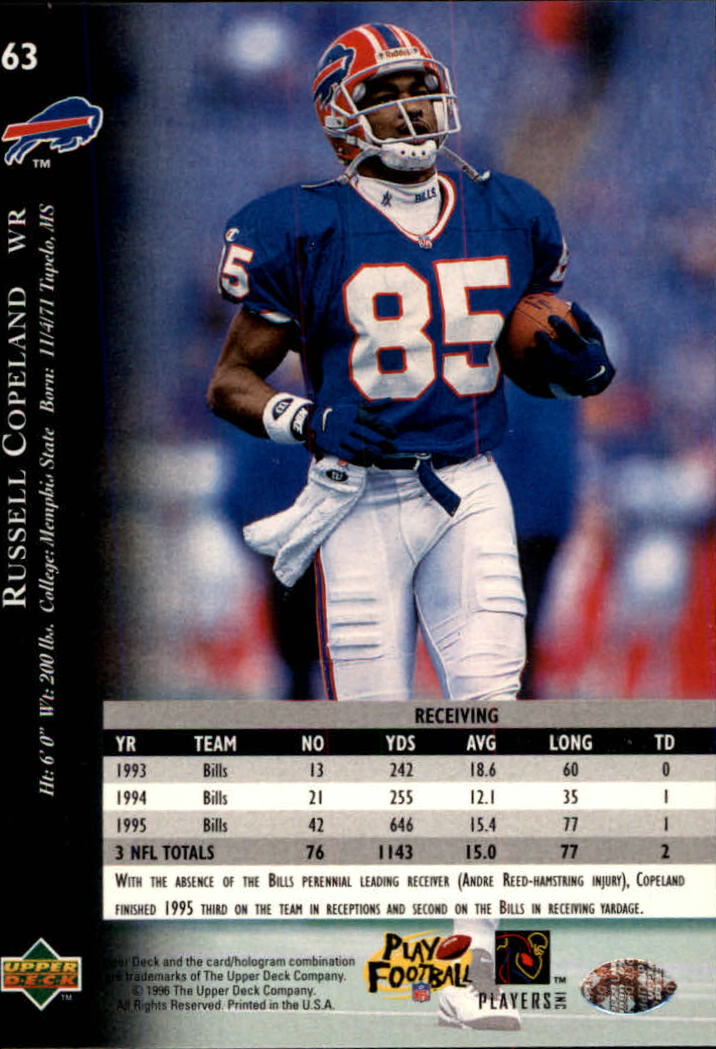 1996 Upper Deck Silver #63 Russell Copeland back image