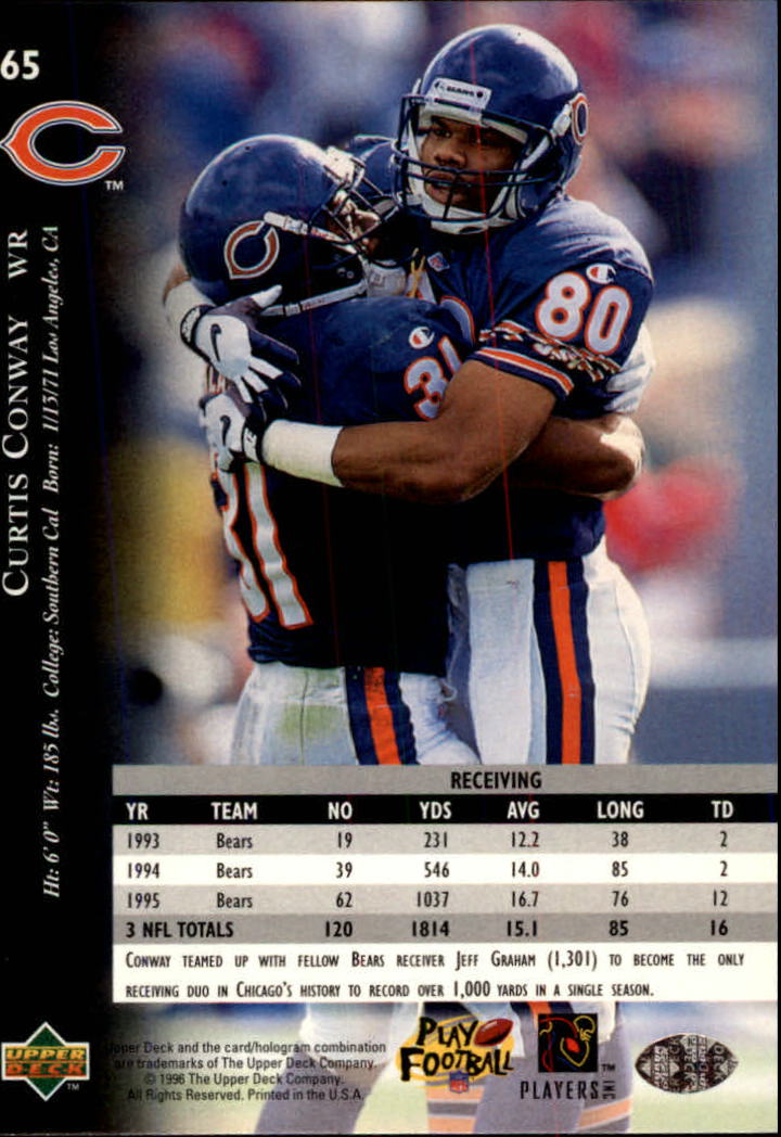 1996 Upper Deck Silver #65 Curtis Conway back image