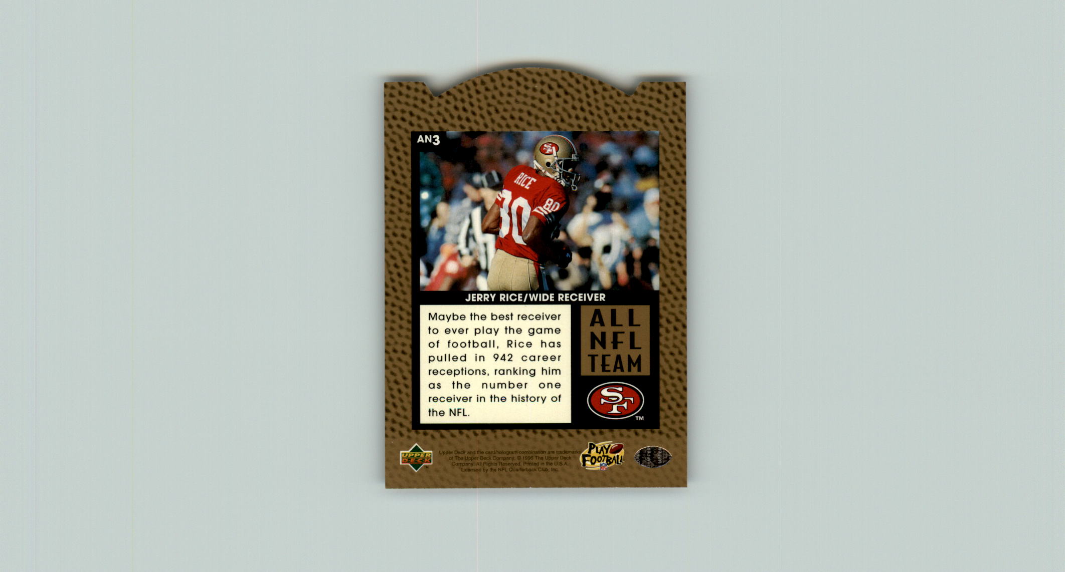 1996 Upper Deck Silver All-NFL #AN3 Jerry Rice back image