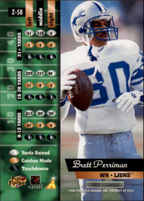 1996 Zenith #58 Brett Perriman back image