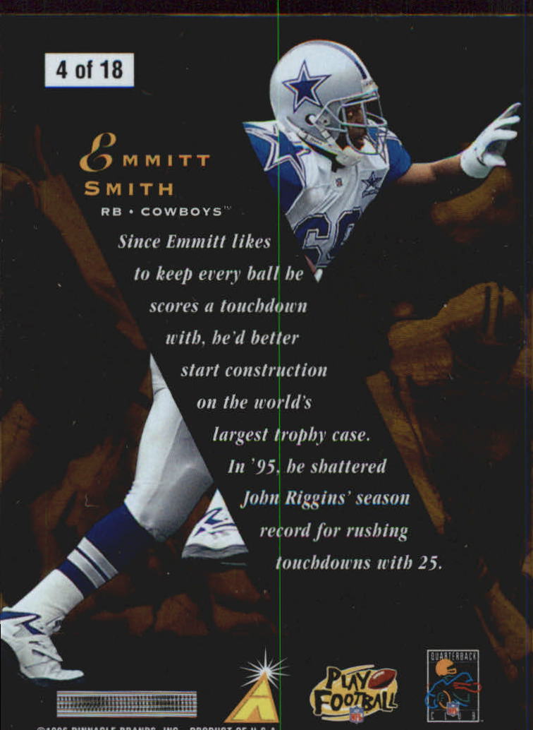 1996 Zenith Z-Team #4 Emmitt Smith back image