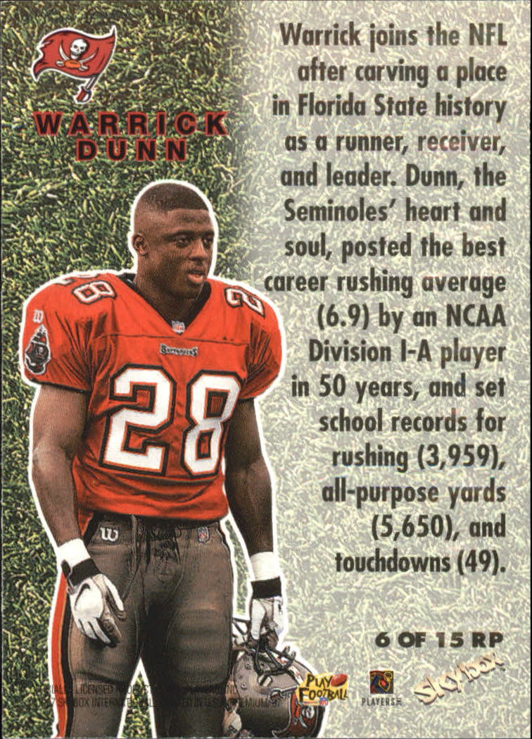 1997 SkyBox Premium Rookie Preview #6 Warrick Dunn back image