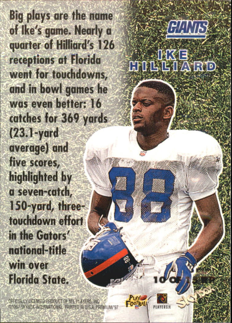 1997 SkyBox Premium Rookie Preview #10 Ike Hilliard back image