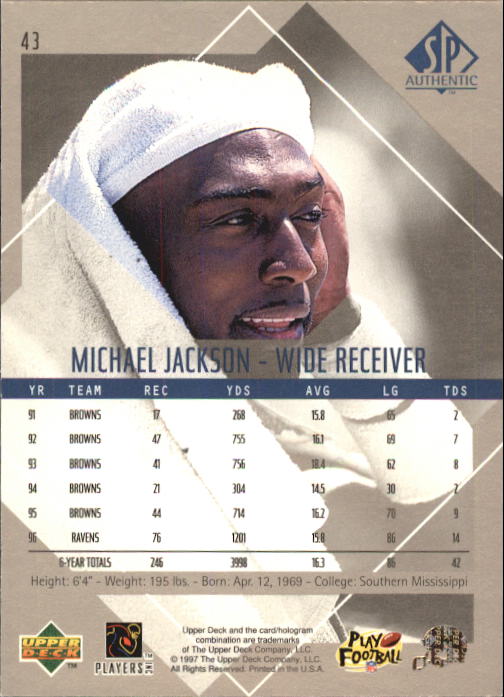1997 SP Authentic #43 Michael Jackson back image