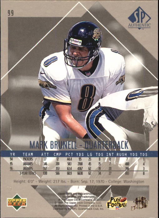 1997 SP Authentic #99 Mark Brunell back image