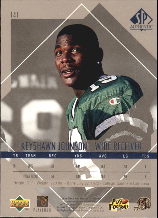 1997 SP Authentic #141 Keyshawn Johnson back image