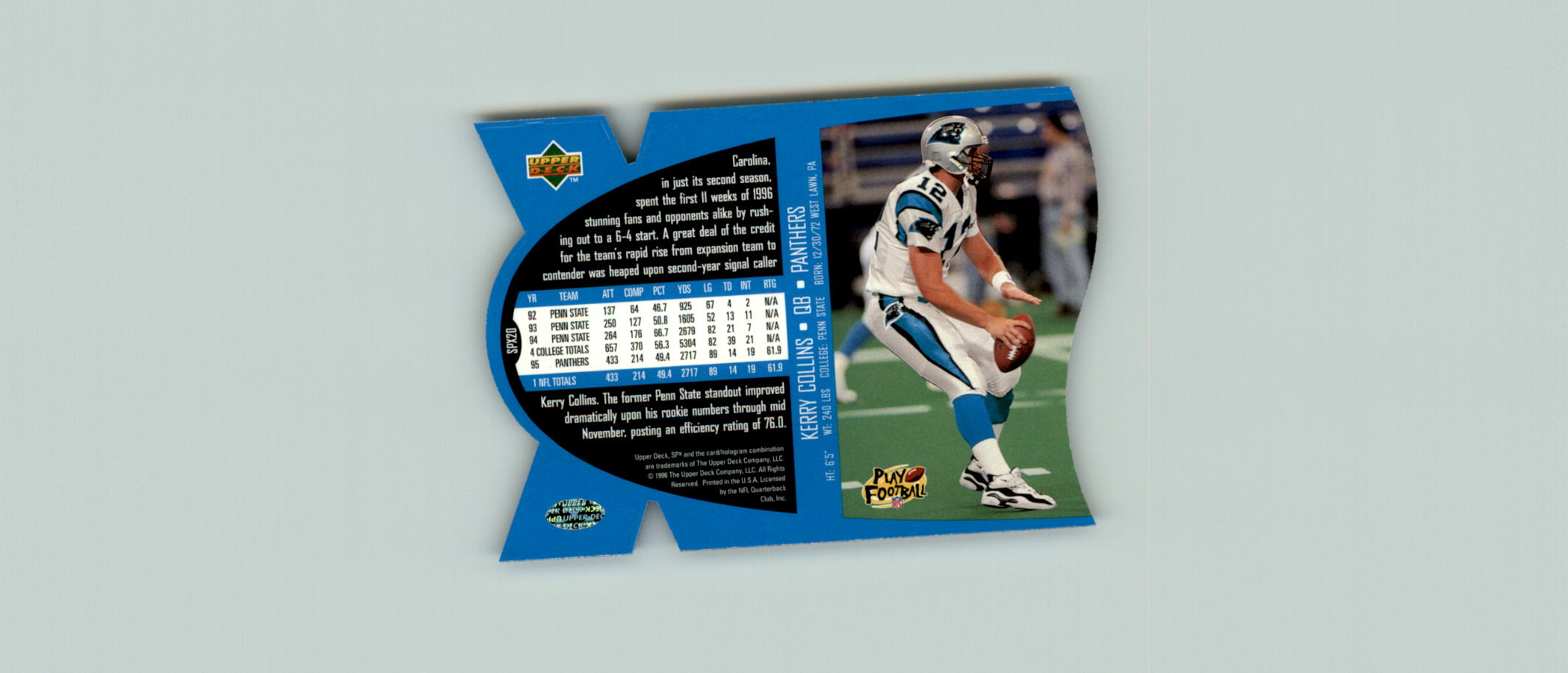 1997 SPx #20 Kerry Collins back image