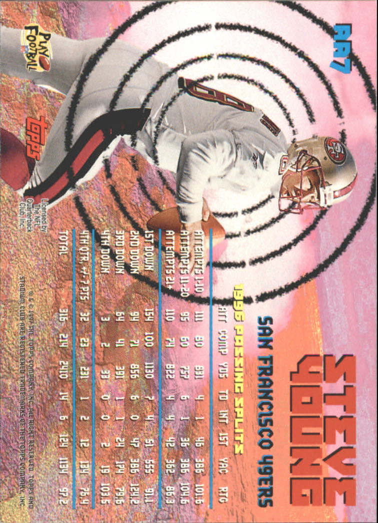 1997 Stadium Club Aerial Assault #AA7 Steve Young back image