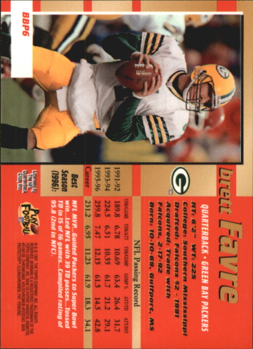 1997 Stadium Club Bowman's Best Previews Refractor Brett Favre