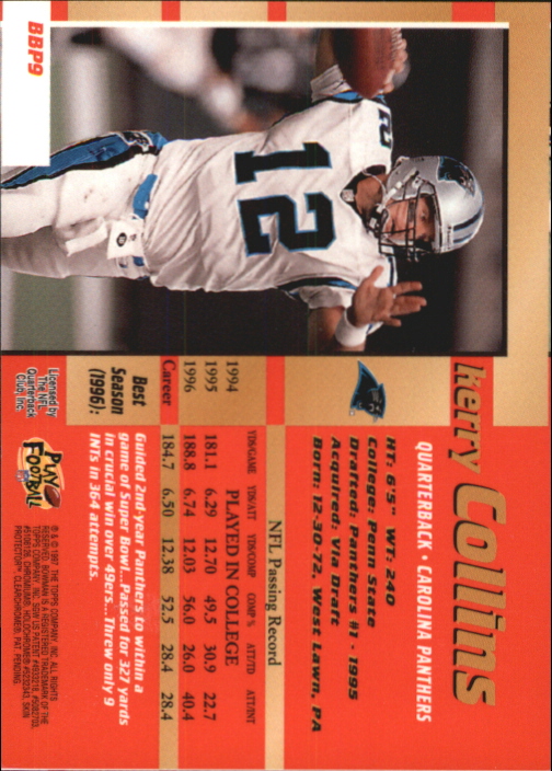 Tarjetas insertadas y paralelas 1997 Stadium Club Football "Bowman's Best Previews" - Imagen 5 de 13