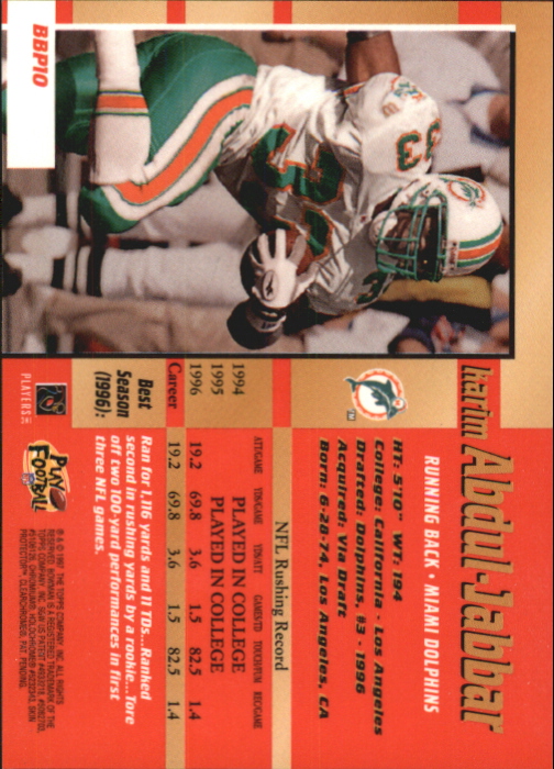Tarjetas insertadas y paralelas 1997 Stadium Club Football "Bowman's Best Previews" - Imagen 7 de 13